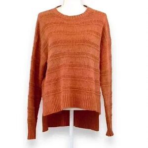 Cupcakes and Cashmere Orange Crew Neck Knitted Long Sleeve Sweater Size Medium